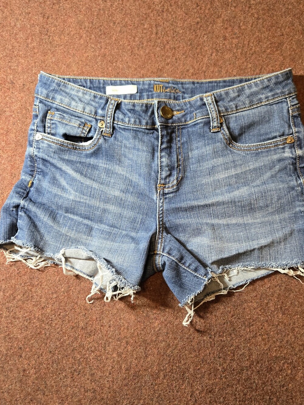 Kut From The Kloth Catherine Boyfriend Shorts Raw Hem Size 8 Denim Jean Shorts